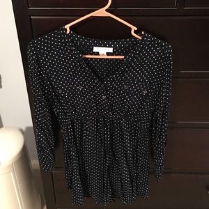 Blue polka dot Maternity shirt